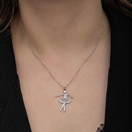 Supertrend Gümüş Balerin Kadın Kolye