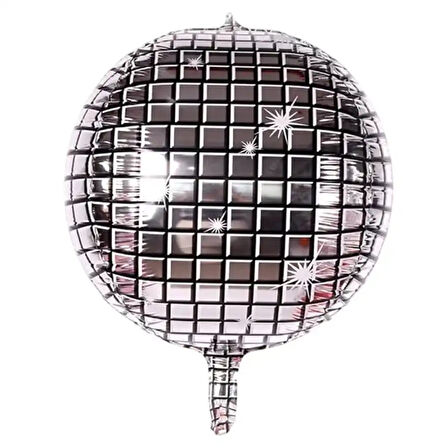 22" Disko Topu Folyo Balon -Gümüş-
