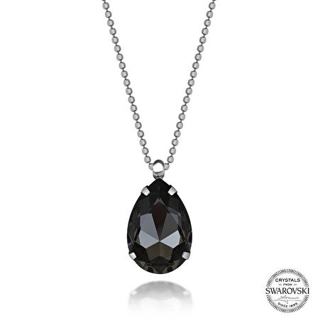 Supertrend Crystal Taşlı Top Zincir Damla Gümüş Kadın Kolye
