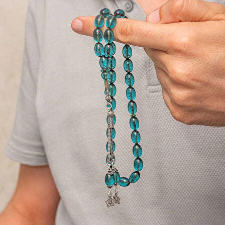 Supertrend Gümüş Püsküllü Ateş Kehribar Tesbih