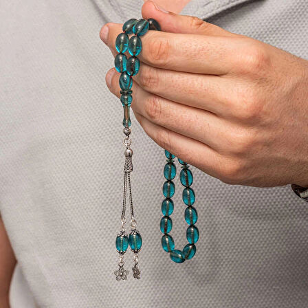 Supertrend Gümüş Püsküllü Ateş Kehribar Tesbih