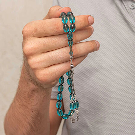 Supertrend Gümüş Püsküllü Ateş Kehribar Tesbih