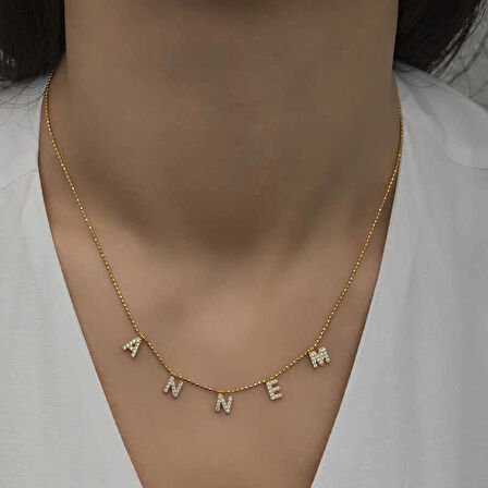 Supertrend ​gümüş Gold Annem Yazılı Kadın Kolye