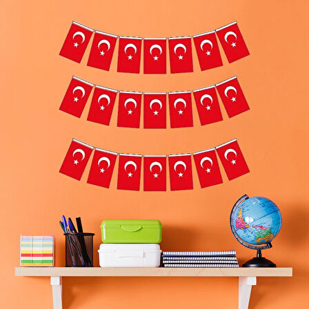 Ay Yıldız Mini Boy İpli Bayrak 50'li