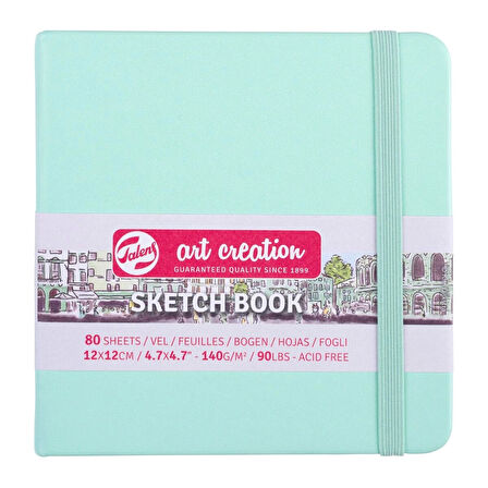 Supertrend Art Creation Sketchbook Sert Kapak Eskiz Çizim Defteri 140 gr. 12x12 cm. 80 yp. PASTEL MİNT YEŞİLİ
