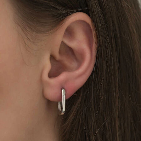 Supertrend Gümüş Taşsız J Kadın Küpe