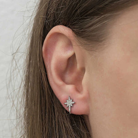 Supertrend Gümüş Kutup Yıldızı Küpe