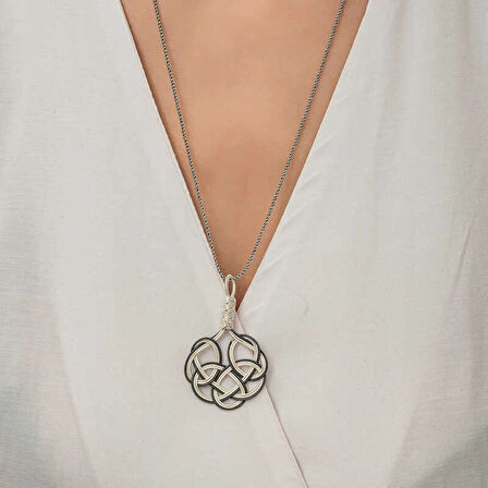 Supertrend Gümüş Kazaziye Örgü Kadın Kolye