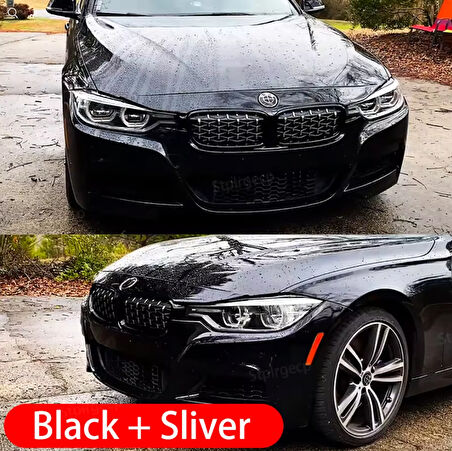 Bmw 3 Serisi F30 F31 F35 Uyumlu Diamond Ön Panjur Izgara Böbrek Piano Black ve  Krom 2012-2019
