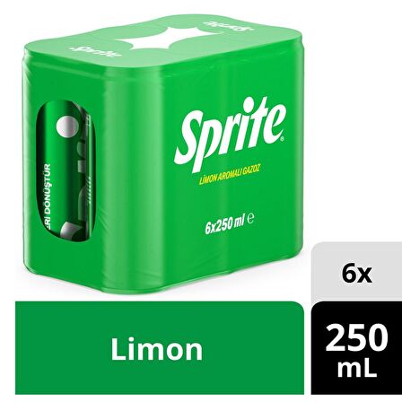 Sprite Gazoz Limon Aromalı 250 Ml X 6 Adet