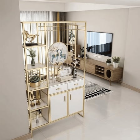 SPR8640 Modern Metal Raflı Oda Bölücü Seperatör Kitaplık Standı
