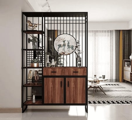 SPR8640 Modern Metal Raflı Oda Bölücü Seperatör Kitaplık Standı