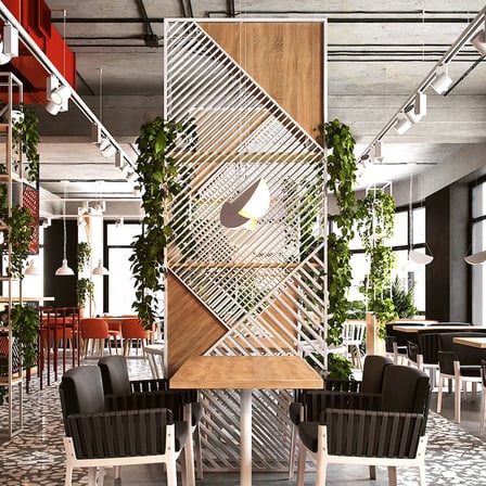 SPR9743 Modern Metal Raflı Oda Bölücü Seperatör Panel