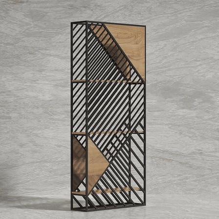 SPR9743 Modern Metal Raflı Oda Bölücü Seperatör Panel