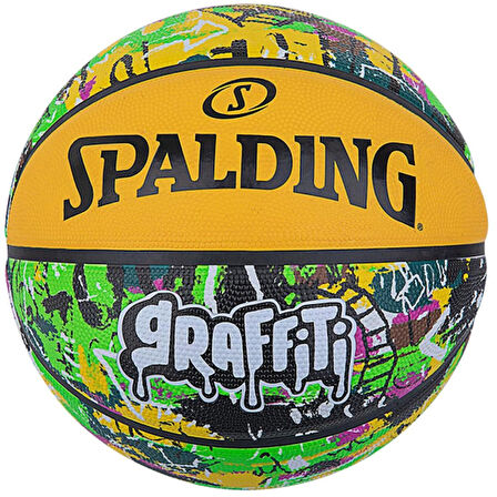 SPALDING BASKETBOL TOPU GREEN YELLOW GRAFFITI NO:7 84374Z