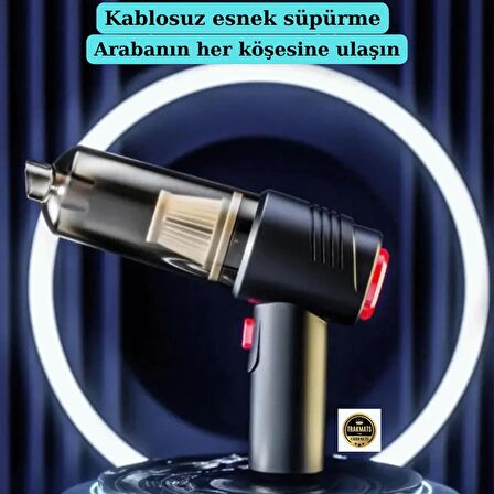 USB GİRİŞLİ KABLOSUZ  EMİŞ VE ÜFLEMELİ ŞARJLI ELEKTRİKLİ OTO / EV / OFİS EL SÜPÜRGESİ SİYAH