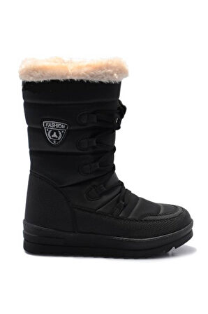 Kadın Kar Bot İçi Kürklü Siyah