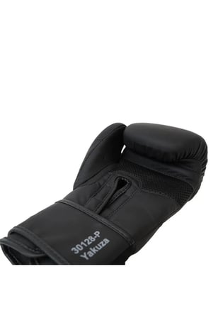 Siyah 30128-p Yakuza Kick Boks Eldiveni, Muay Thai Boxing Gloves Suni Deri