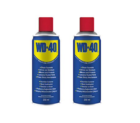 WD40 Pas Sökücü, Koruyucu, Yağlayıcı Sprey 200ml 2 Adet  