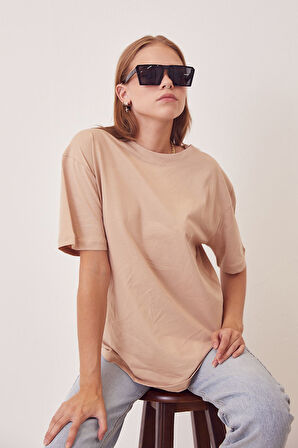 Basic T-shirt-Bej