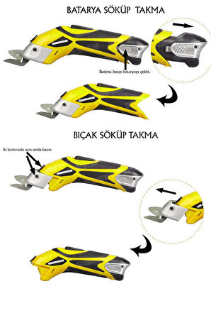 Swazer WBT-4 Tek Akülü Şarjlı Makas Kumaş Deri Kauçuk Kesme