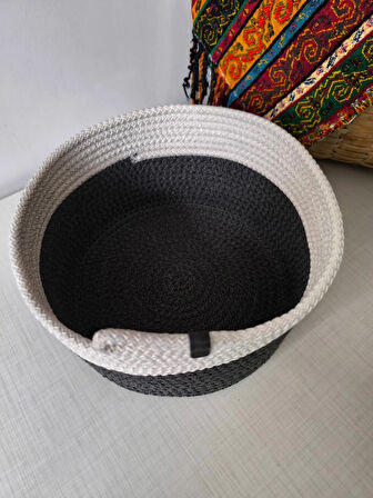 Antrasit El Yapımı Çok Amaçlı Düzenleyici Sepet /Banyo, Mutfak ,Çoçuk Odası / Meyve Sepeti /