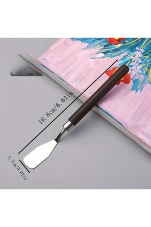 Spatula Seti Spatul Akrilik, Yağlı Boya, Pasta Süsleme, Kek Şekillendirme 7'li-ahşap Sap