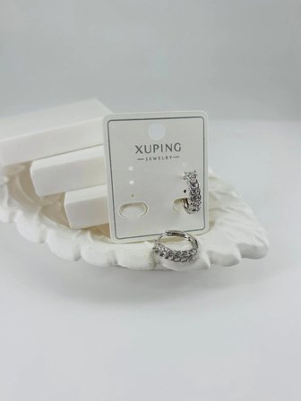 Rodyum Zirkon Taşlı Pirinç Zirkon Küpe - Kp00305