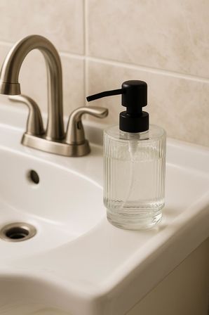 Cam Şeffaf Sıvı Sabunluk  ml Banyo Lavabo