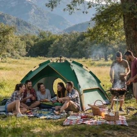 6 Kişilik Otomatik Kamp Çadırı – Çift Katmanlı, Suya Dayanıklı, Hızlı Kurulum Outdoor Aile ve Doğa Çadırı 200x250x150 cm