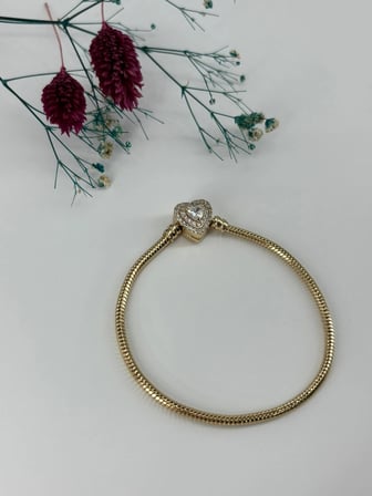 Zirkon Taşlı Pirinç Zirkon Bileklikler 19 Cm  - Kbl0300
