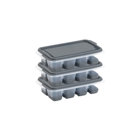 Mini Kapaklı Plastik Küp3'lü Buzluk (Silikon Taban)