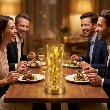 Silindirik Kristal Altın Toz Model LED Masa Lambası – Gold Tabanlı, Dokunmatik, 3 Renk Işık Modlu, Şarjlı Modern Dekoratif Gece Lambası