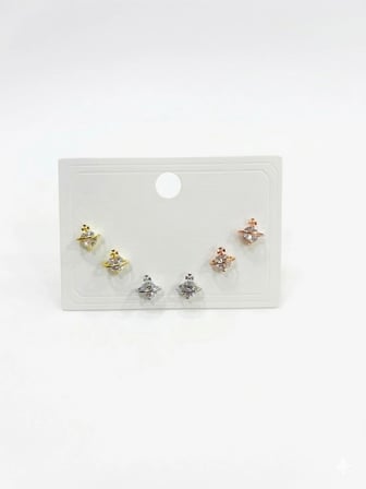 Gezegen Detaylı Çok Renkli Altılı Küpe - Kp00606