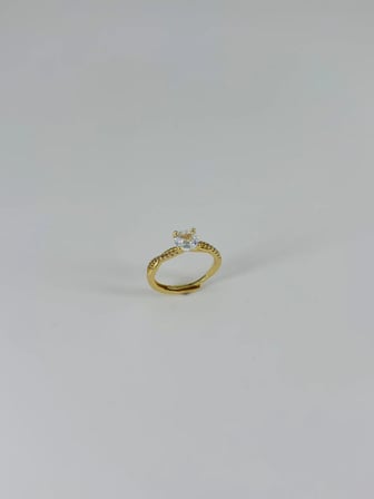 Ayarlanabilir   Zirkon Taşlı Pirinç Bijuteri Yüzük - Yz0189-1