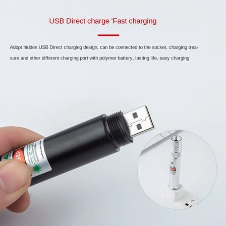 Fithome mw Desen Başlıklı Usb Şarjlı Yeşil Lazer Pointer