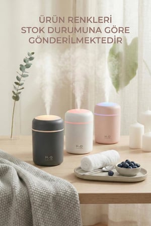 300 ml LED Işıklı Hava Nemlendirici & Pratik Oda Kokusu Difüzörü (7 cm x 11 cm)