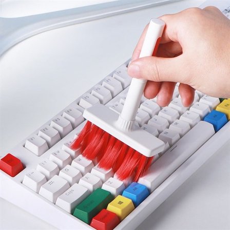 Çok Amaçlı Kırmızı Hassas Fırça Başlıklı Bilgisayar Laptop Temizleme Fırçası