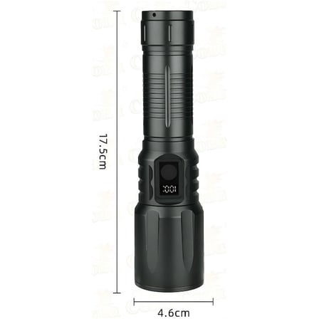Bedotech Bd- w Tg Led Alüminyum Alaşımlı Zoomlu Type-c Dijital Göstergeli Şarjlı El Feneri