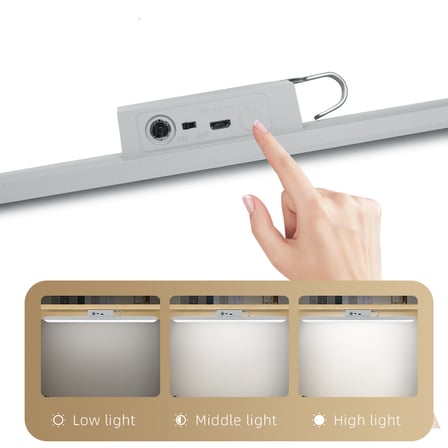 Kumandalı - Zaman - Işık Gücü Ayarlı Metal Askılı - Usb Şarjlı Lamba Fener 20SMD Led
