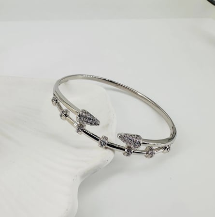 Rodyum Zirkon Taşlı Pirinç  Xuping Bileklik 5.6 Mm - Kbl0220