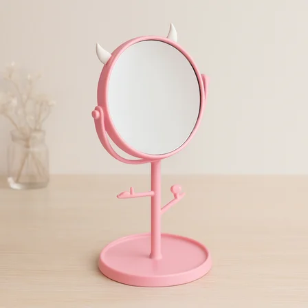 Yuvarlak Makyaj Aynası 15 cm (Renkli Plastik, Takılabilir)