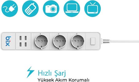 Vtn Bp- Wifi Yüksek Akım Korumalı Hızlı Şarj Özellikli Akıllı Priz