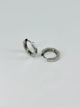 Rodyum   Çelik Erkek Küpe Çap (12 Mm) Kalınlık (3 Mm) - Ekp0012
