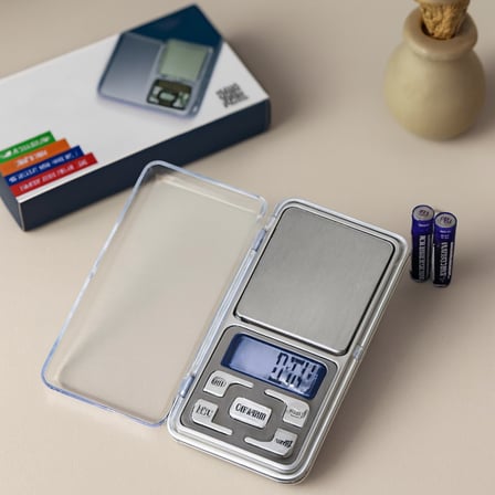 Mini Hassas Terazi 300g/0.01g (6x12 cm) Şeffaf Kapaklı, Pilli