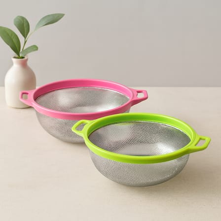 24 cm Kulplu Metal Süzgeç - Çelik Sepet