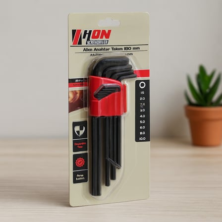 Alyan Anahtar Takımı Siyah Uzun 180 mm