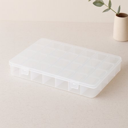 28 Bölmeli Organizer Kutusu - Plastik Şeffaf Kapak