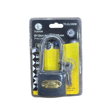 Uzun Gri 50 mm Blisterli Kilit