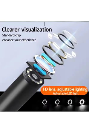 Ekranlı 3 Kameralı 10 Mt Hafıza Kart Destekli Sert Kablo Yılan Endoskop Kamera 8 Mm 4.3 Inc